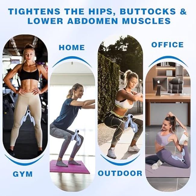 Inner Thigh Exerciser for Women, Thigh Trainer Hip Trainer Kegel Exerciser Workout Equipment, Pelvic Floor Muscle Master with Resistance Band, Anti-Slip & 360¡ã Rotation Thigh Exercise for Home Gym