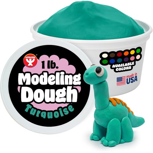 Hygloss Play Modeling Dough for Kids â€“ Safe & Non-Toxic Sensory Dough for Arts and Crafts â€“ 1 lb Tub â€“ Play Clay for Toddler Activities, Preschool Classroom Must-Haves â€“ Turquoise Color, Unscented