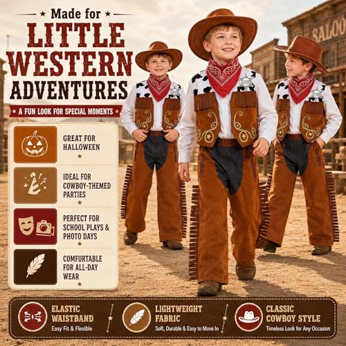 Disfraz de Vaquero para Niños 8-10 Años miniatura 7
