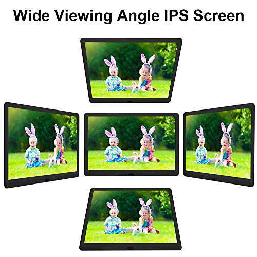 1920x1080 16:9 IPS Screen 10 inches Digital Photo Frame + 32GB SD Card HD Digital Picture Frame Widescreen, 1080P HD Video Frame, Photos Auto Rotate, Support Thumb USB Drive, SD/MMC/MS Card(Black)
