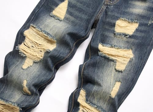 RXXKKK Men's Regular Fit Ripped Jean3