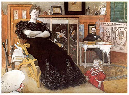 Pinturas sobre lienzo, 6 pinturas al óleo de arte famosas, anna pettersson Carl Larsson, pintadas a mano por profesores de las academias de arte