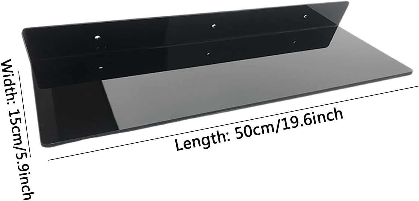 Estantes flotantes Estante Estantes flotantes de acrílico 3,93 pulgadas Estantes flotantes modernos negros montados en la pared 4 mm de espesor for dormitorio Deco Sala de estar Estantes colgantes, la