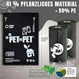 PET N PET Hundekotbeutel und Abfallbeutel USDA-zertifiziert 41% biobasierte Kotbeutel für Hunde 1080 Anzahl 60 Rollen 9x13 Zoll Hundekotbeutel, unparfümierte Kotbeutel