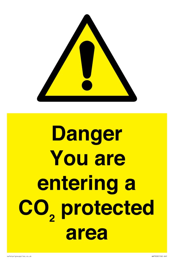 Danger you are entering a COâ‚‚ protected area Sign - 200x300mm - A4P
