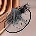 Zinniday Black Cocktail Fascinator Hats - Victoria Feather 2026 Kentucky Fascinators with Hairpin,1920s 50s Tea Party Derby Hat for Lady Woman Funeral Halloween Renaissance Dress Up, 11.81 “x9.84”