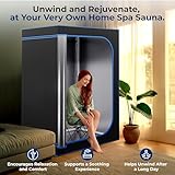 SereneLife 2-Person Steam Sauna Portable- Detoxify & Soothing Heated Body Therapy, Energy & Power-Efficient Design, Includes Folding Chair & Heated Foot Pad, for Couples (Black) - Image 6
