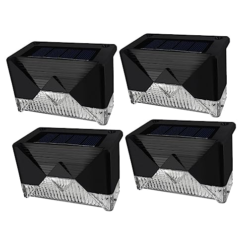 VILLCASE Solar Step Lights 4-Pack Waterproof Outdoor Garden Lights Solar-Powered Pathway Lamps Energy-efficient