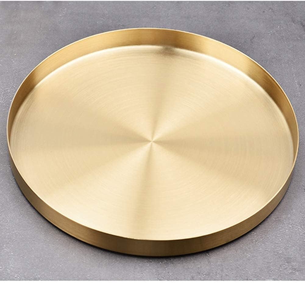 ZODIFEVI Gold Round Trays, 12 Inch Large Round Gold Serving Tray, Gold Tray