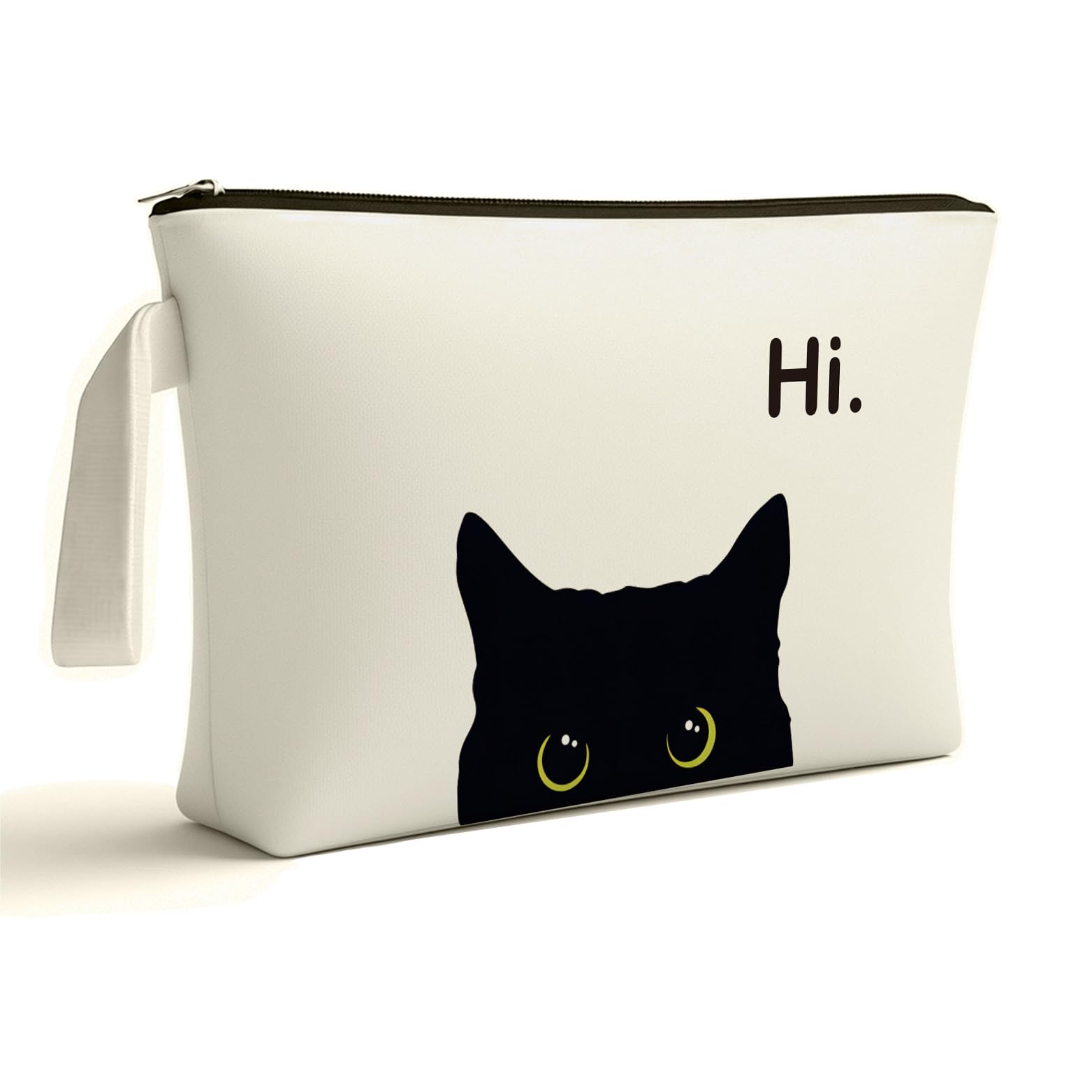 Black Cat Makeup Bag - Preppy Canvas Makeup Bag Black Cat Themed Lover Gifts for Girls Women Mom