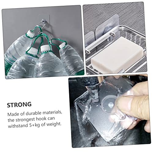 Image of Self Adhesive Screw Hooks 20pcs Non-Trace Screw Hangers No Drilling Wall Hanging Stickers