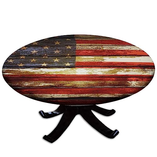 igoga sports Fitted Tablecloth Round with Elastic, Spring Edge Table Cover Pad forPicnic Party or Indoor Kitchen Patio Dining Table Decor Fits Tables Up to 44