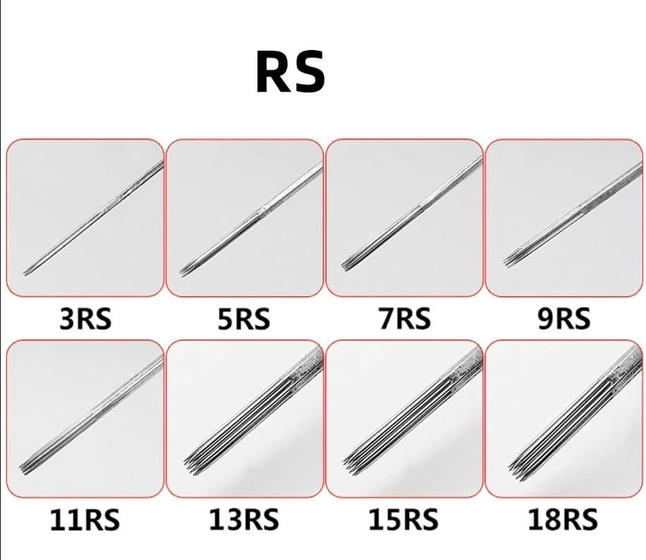 250 PCS RS使い捨て伝統的な長いタトゥー針、ルーズニードル、カッティングニードル、カラーリングニードル(5RS)