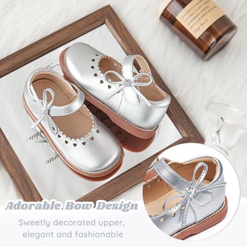 Image of Flaryzone Toddler Little Girl Mary Jane School Uniform Oxfords Flat Dress Shoes