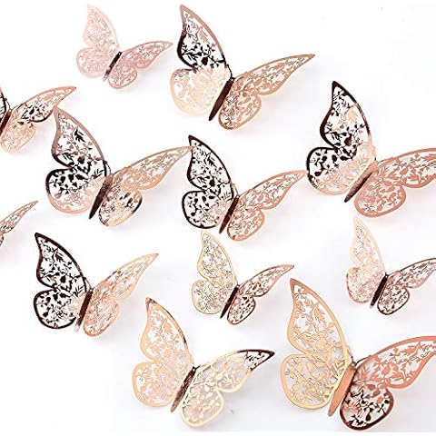 AIEX 24pcs 3D Butterfly Wall Stickers Cover