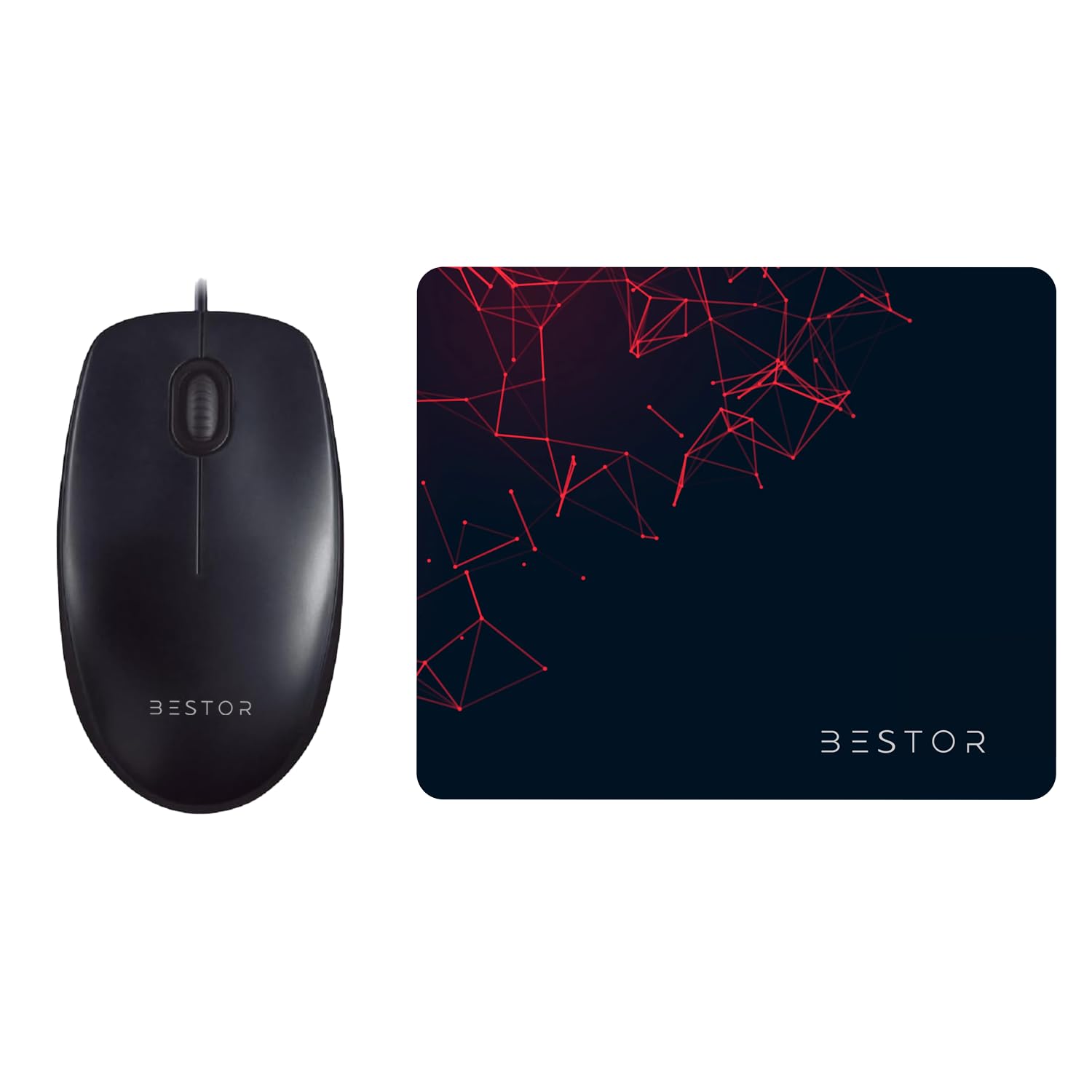 BESTOR 2 in 1COMBO Comfy Optical Wired Mouse with Gaming Mouse Mat Base Waterproof, 1.5M Cable Length Hi-Optical Tracking for Plug & Play Ambidextrous Design,3 Buttons Mouse with Small Mouse mat-picture-19