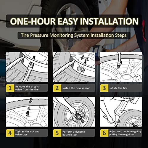 Marsflex Tpms Sensor Compatible For Chevy Cadillac Buick Gmc Saturn Pontiac Saab, Tire Pressure Monitoring System Replaces# 13598771, 13598772, 13586335, 20923680, 25920615, 13516164, 315Mhz, 4Pcs #TOP4