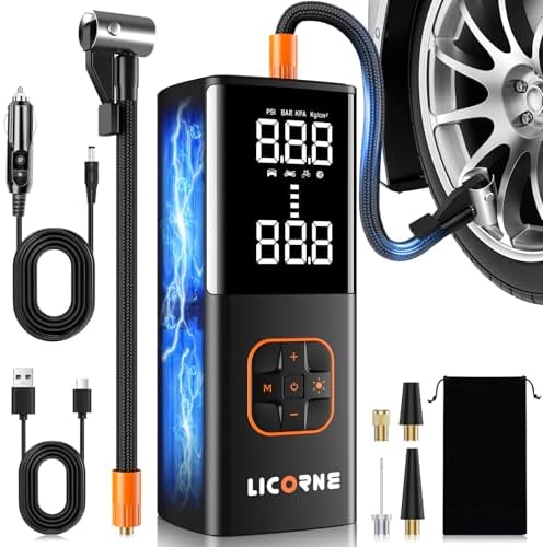 Product image showing the front of the inflator with its digital display.