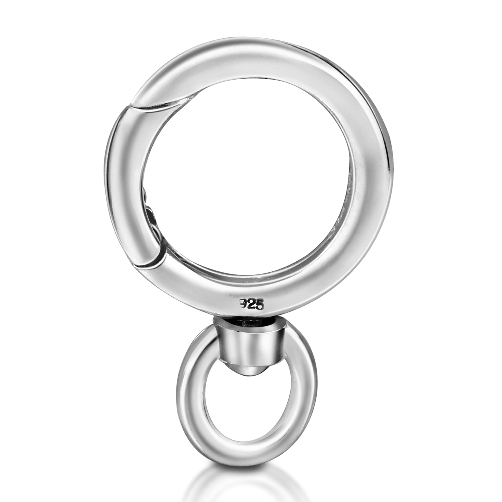 Set di 3 chiusure a molla in argento 925 con occhiello rotante da 20 mm per ciondoli a catena collane fai da te