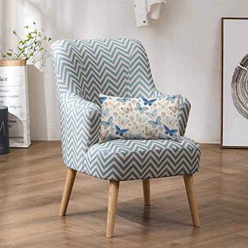 Hosnye Colorful Butterfly Throw Pillow Cover Blue Yellow And Brown Flying Butterflies Linen Fabric For Couch Bed Sofa Car Waist Cushion Cover 12 X 20 Inch Pillow Case #TOP3