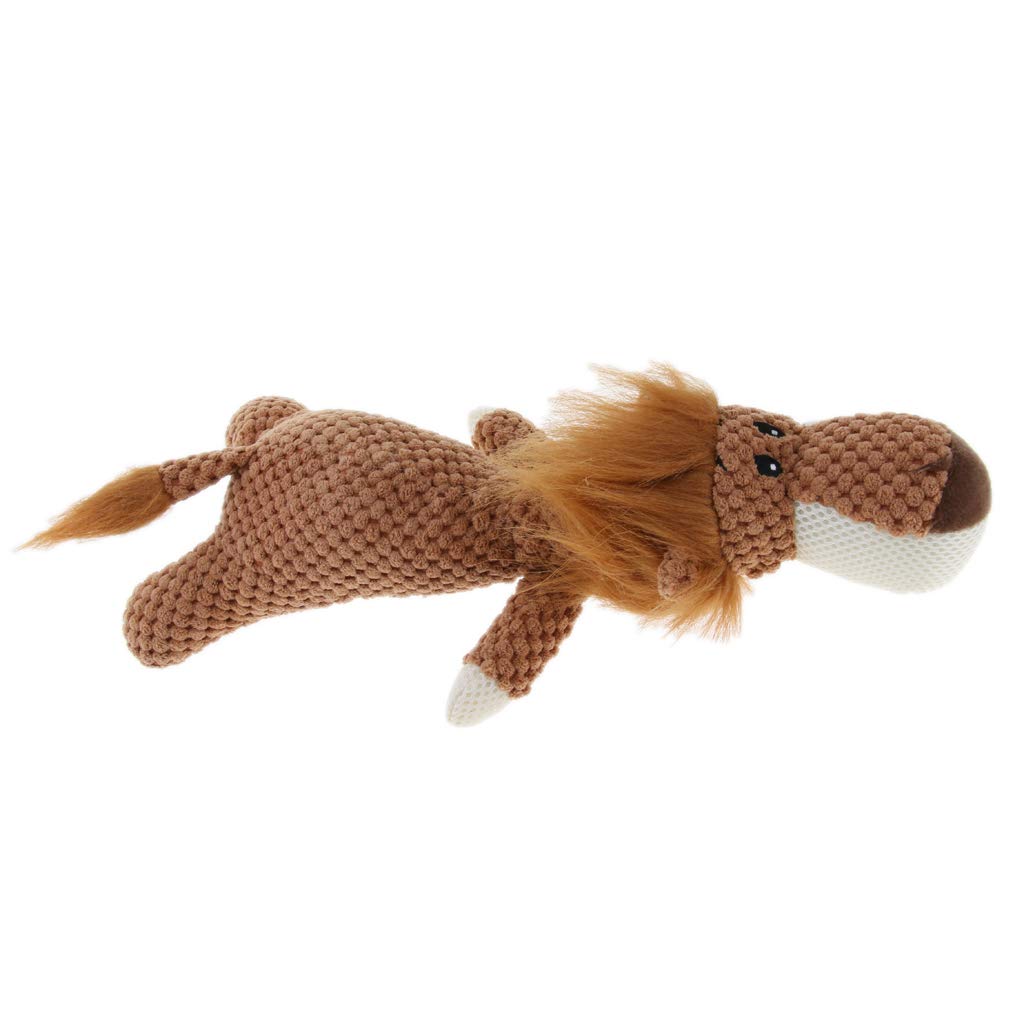 Lustiges Hundespielzeug für Welpen, Kauspielzeug mit Quietschelement, Plüsch, Löwe, 10 Stück
