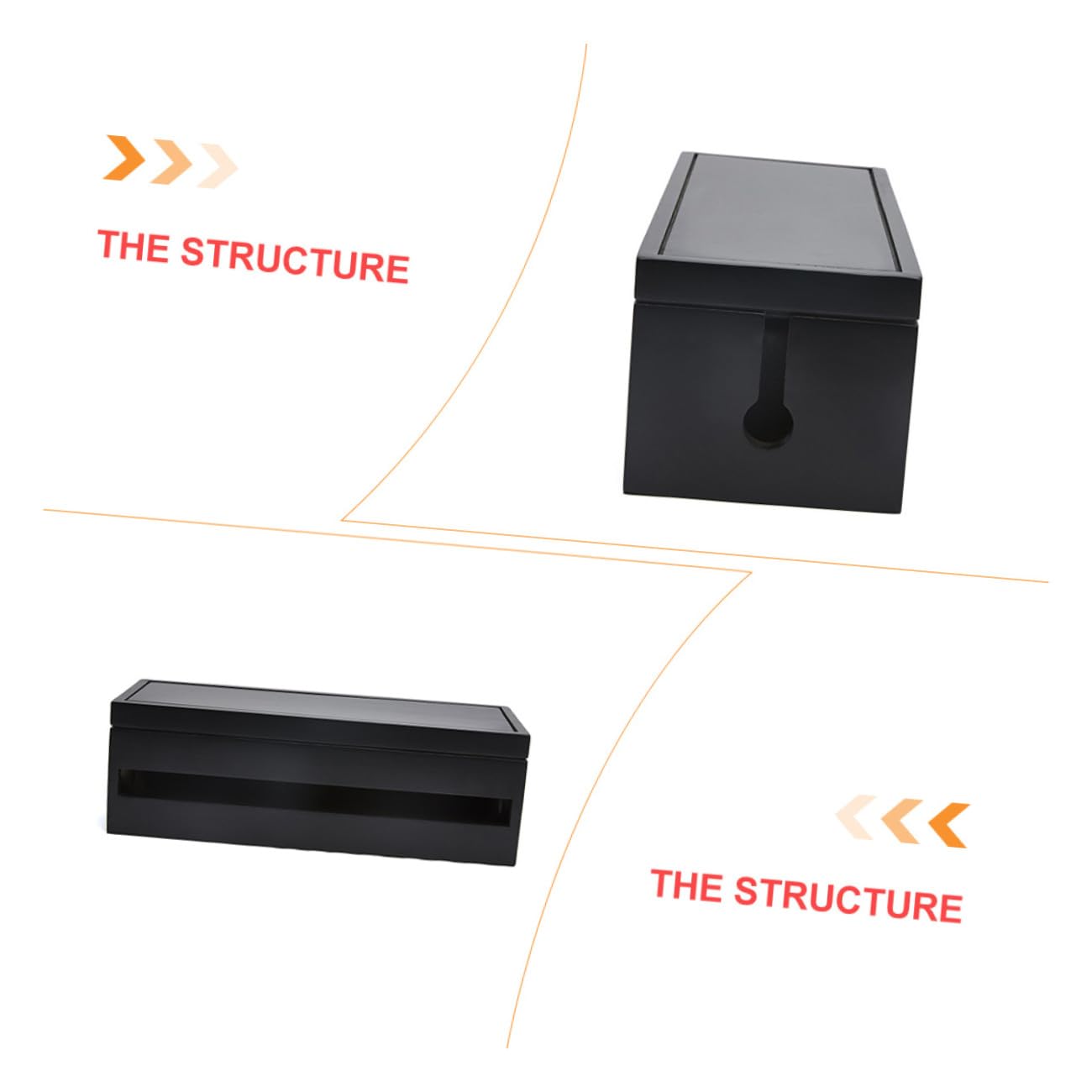 DOITOOL Caja Organizadora de Cables Negra de Plástico Hogar Función de Almacenamiento Rápido y Gestión Múltiple de Enchufes y Cables