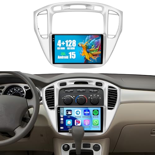 4+128G Android15 Radio for Toyota Highlander 2000-2007, 9" Touch Screen