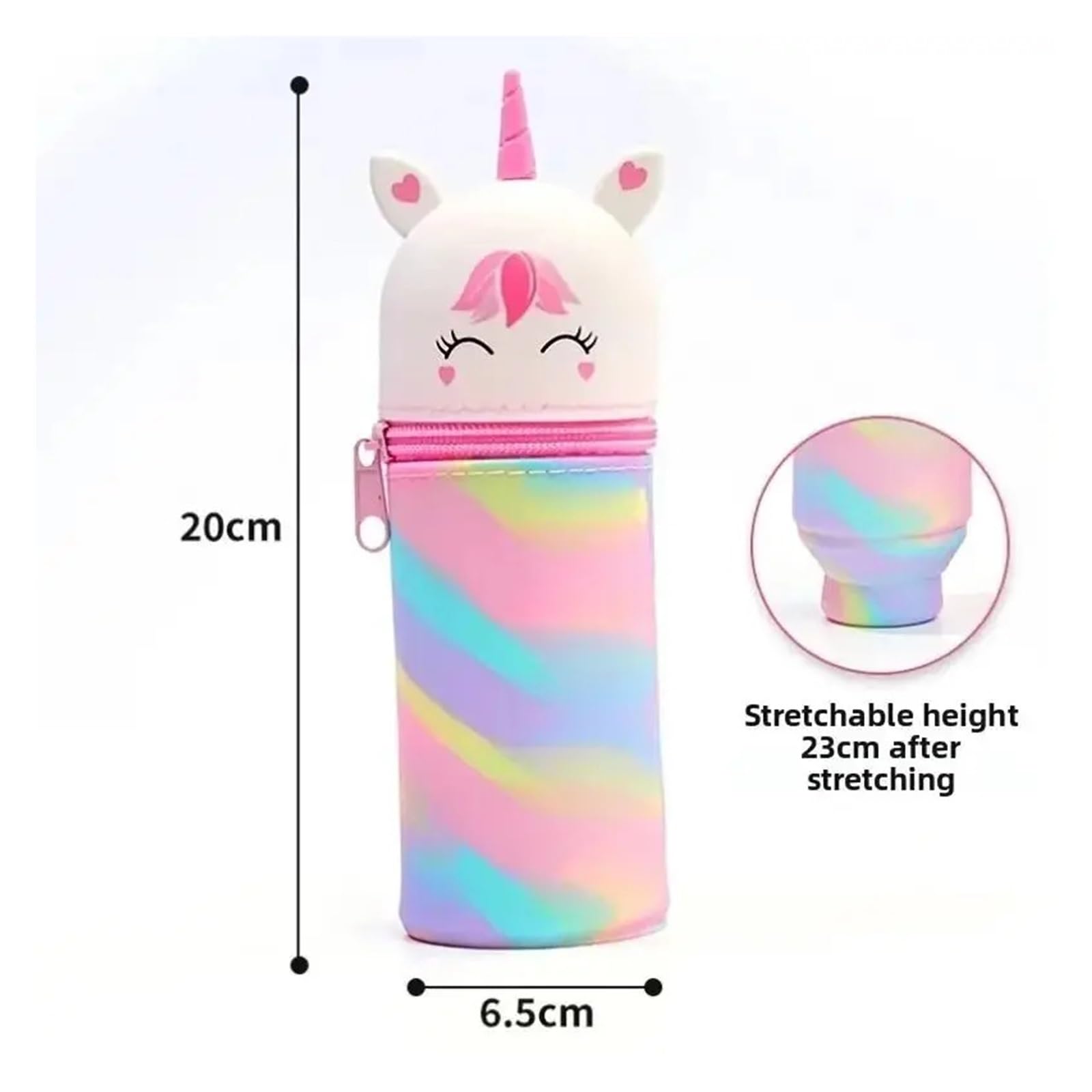 Simpatico astuccio in silicone for studenti | Cartone animato Kawaii, grande capacità, multiuso, portapenne dritto, custodia