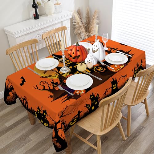 Halloween Tablecloth Orange Castle DROPS TO to (MORE OPTIONS AVAILABLE) - image 3