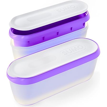 SUMO Ice Cream Containers for Homemade Ice Cream - 2 Containers - 1.5 Quart Each - Purple