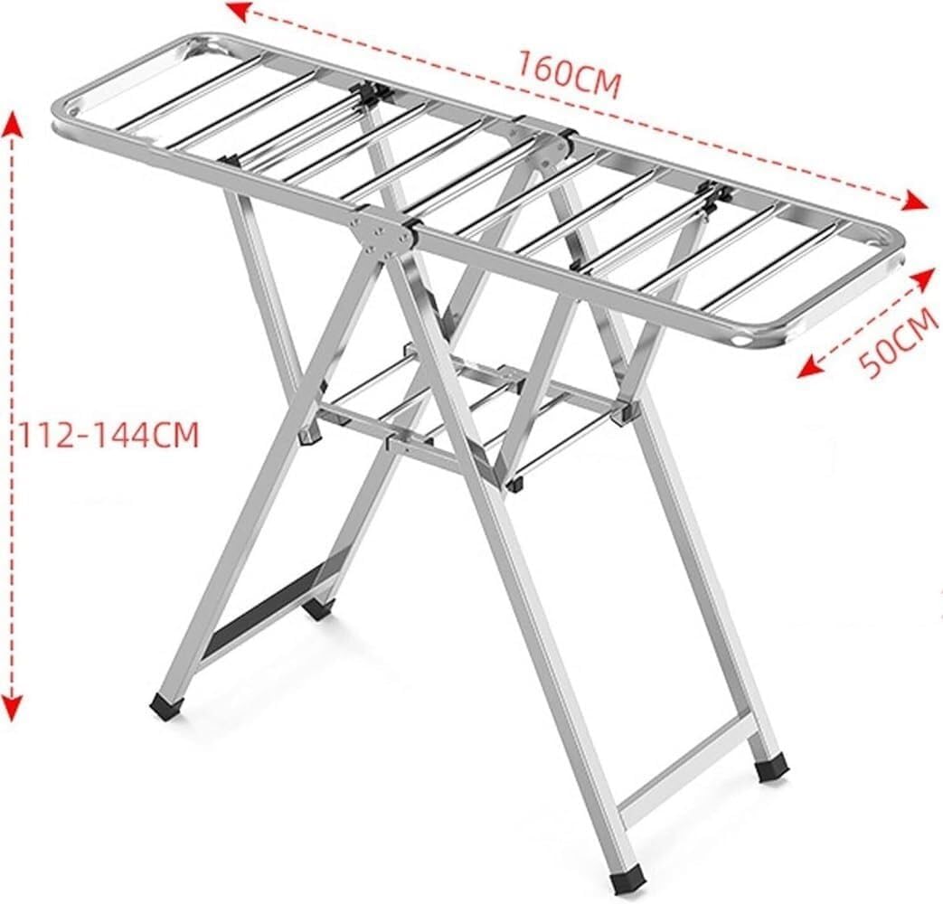 Foldable Space-Saving Clothes Rack Floor-Standing Clothes Rack Tripod Portable Rotating Clothes Rack，Heavy Duty Stainless Steel Foldable Clothes Drying Rack, Space-Saving Indoor/Outdoor Laun