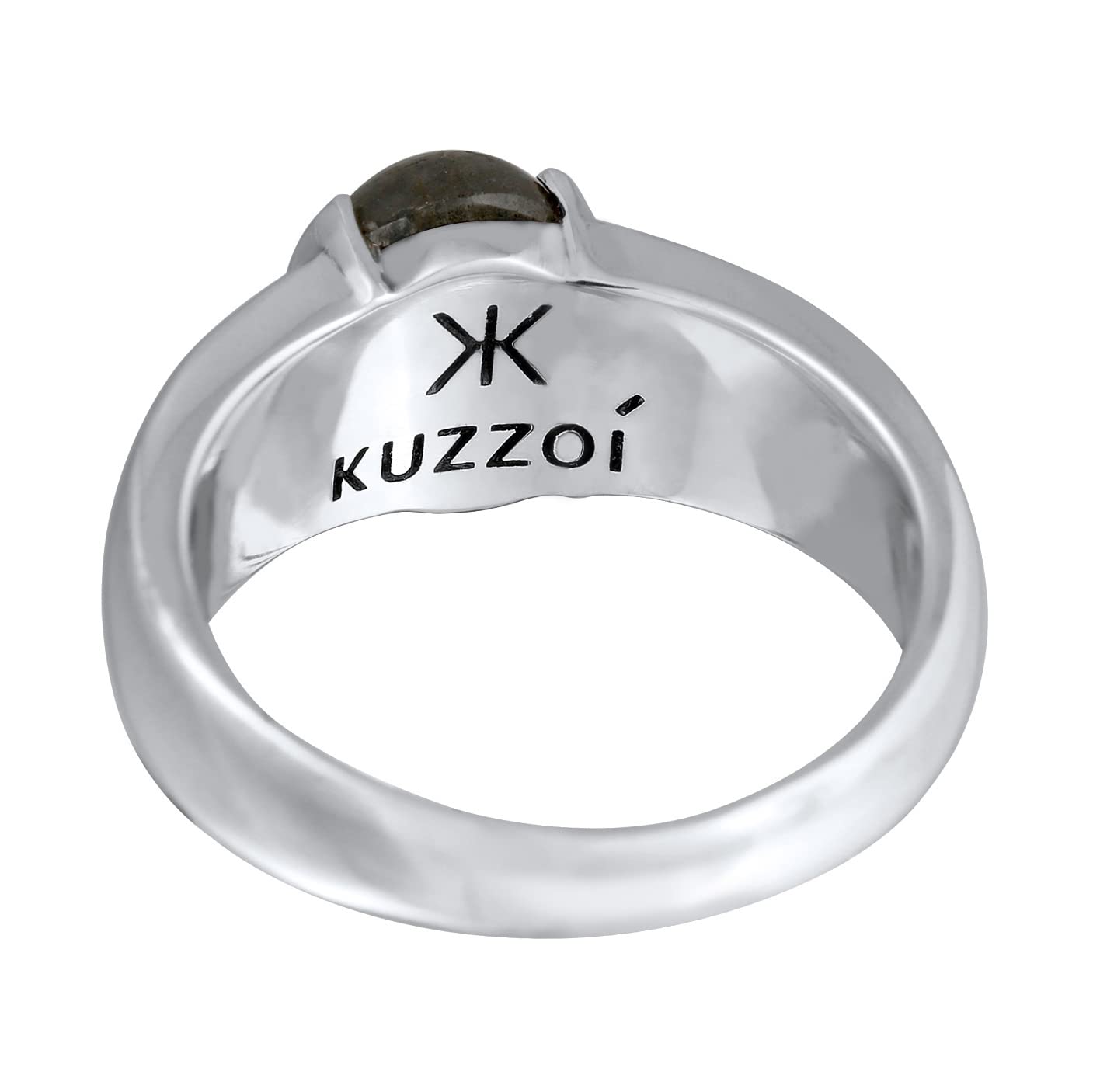Kuzzoi Siegelring Herrenring 10 mm mit Labradorit Ste925 Silber poliert