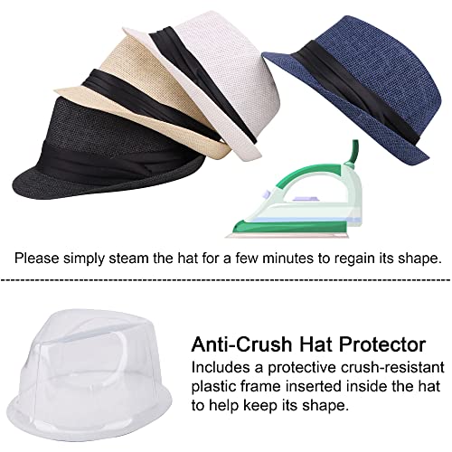 Image of Simplicity Fedora for Men Women Unisex Men's Women's Classic Manhattan Structured Gangster Trilby Fedora Hat