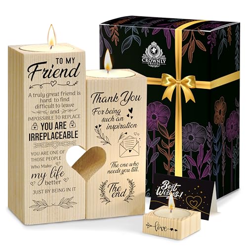 CROWNLY Bestie Personalised Gifts for Women Sister Candles Christmas Xmas Friendship Friend Birthday Funny Gifts for Her