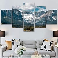 SIGNWIN 5 Panel Canvas Wall Art Mountainscape for Home Decorations Ready to Hang - 60