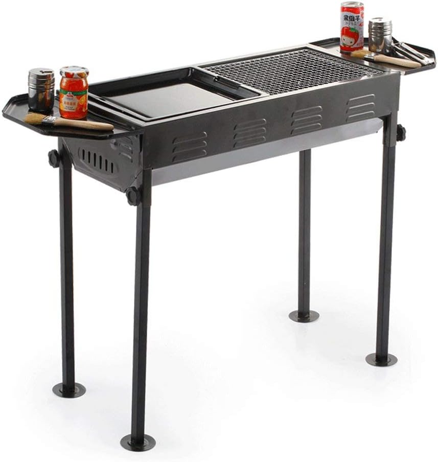 Barbecue Grill Mat - Stainless Steel Charcoal Grill, Foldable Outdoor/Household/Camping Equipment,26.77 * 11.81 * 27.56", Suitable For 5-15 People,A