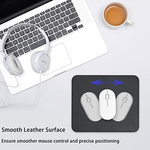Image of Combo Pack - Aropana Vegan Leather Desk Mat Big with Mouse Pad Small, Reversible & Waterproof Edge-Stitched Upgraded (Black /Grey 1*Big 36inches x 17inches + 1*Small 9.8 x 8.3 inches)