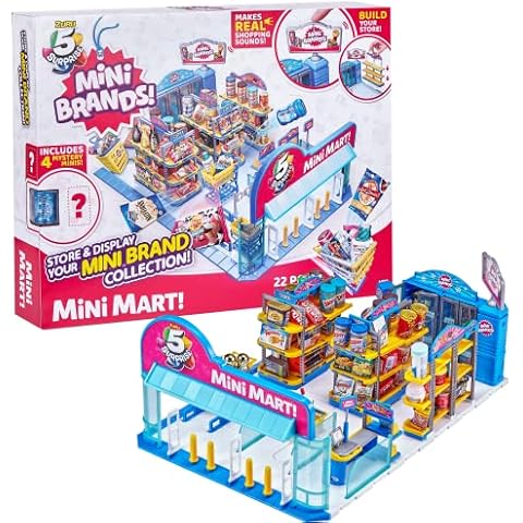 5 Surprise Mini Brands Electronic Mini Mart with 4 Mystery Mini Brands Playset by ZURU Cover