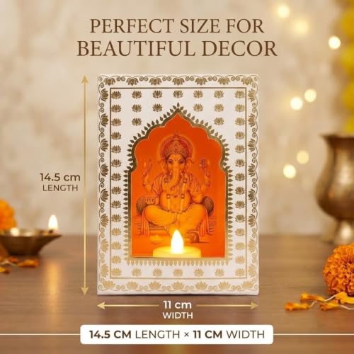 Image of JH Gallery Paper Jharokha Diya Set with LED Candles, DIY Wall Decor, Home Decoration Items for Diwali, Ganesh Chaturthi, Varalakshmi Pooja Decor, Mandir, Stairs & Festival Decoration (Pack of 6)
