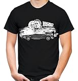 Zurück in die Zukunft Männer und Herren T-Shirt | Marty McFly Delorean ||| (XL, Schwarz)