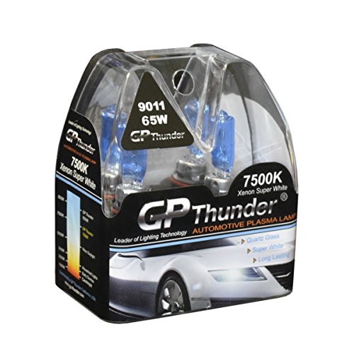 GP Thunder 9011 HIR1 PX20D Super White 7500K 65W Xenon Quartz Light Bulb, (Pack of 2)