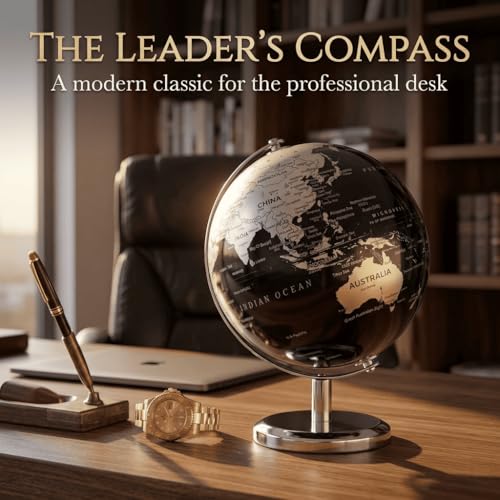 Globe terrestre de 15 cm avec support en bronze pour bureau - 3