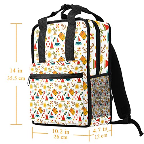 Sac à dos garçon imprimé carlin rayé bleu et blanc avec sangles modulables