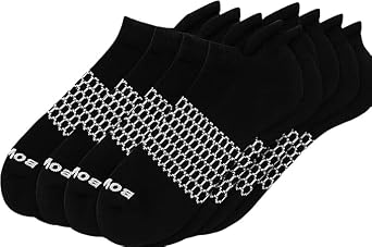 BOMBAS Solid Ankle Medium Socks, 6 Pairs Black Ankle Medium Socks, Medium 8-10,5