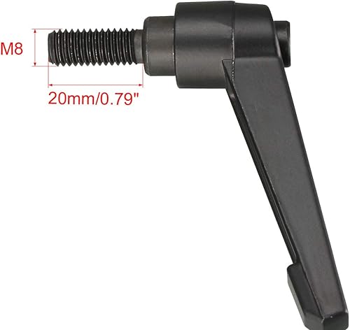 Miniatura 3 de uxcell 2 piezas de manija de palanca de sujeción ajustable M8 x 0.787 in óxido negro métrico acero al carbono macho roscado perillas de mano