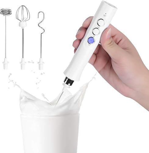 Miniatura 5 de Mezclador de mano eléctrico portátil USB batidor de huevos eléctrico espumador de leche agitador de café mezclador utensilios de cocina blanco para