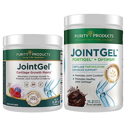 Purity Products Bundle - JointGel (Berry Powder) + JointGel (Super Chocolate Powder) Bioactive Collagen Peptides + MSM - Supports Joint Function and Flexibility While Fortifying Joint Cartilage