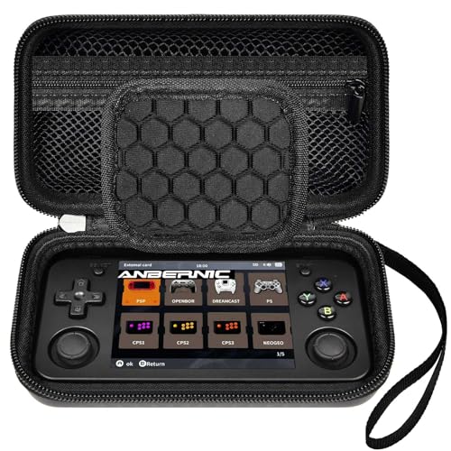 GWCASE Case Compatible with RG35XX H Retro Game Console Handheld Emulator Gaming Player Storage Organizer for Anbernic for rg35xx h/for RG28XX Retroid Pocket Consoles TF Card& Cable(Box Only) (Black)