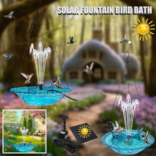 Baño solar para pájaros morado libre de cables y seguro para mascotas 7