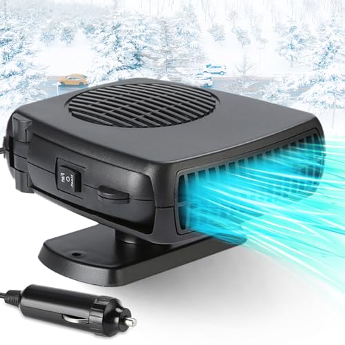 Showvigor 150W 12V Car Fan,Hot and Coole Portable Dual Mode Fan for Quick Defrosting and Demisting, 360° Adjustable, Cigarette Lighter Plug for All Cars and Trucks